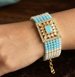Kundan Work Acrylic Crystal Beads Bracelet