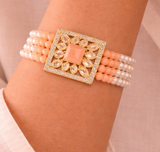 Kundan Work Acrylic Crystal Beads Bracelet