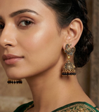 Meenakari Jhumka Earrings Black