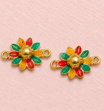 6 Pcs, 24x17mm  Flower Connector