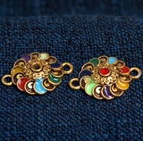 6 Pcs, 24x17mm  Round MultiColor Connector