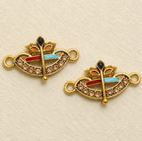 6 Pcs , 27x21mm Golden Alloy Connectors