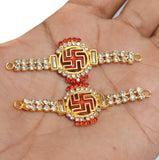 6 Pcs, Rhinestone Swastik connector