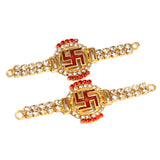 6 Pcs, Rhinestone Swastik connector