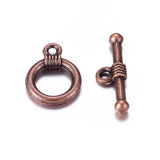 Tibetan Toggle Clasps Red Copper