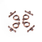 Tibetan Ring Toggle Clasps Red Copper