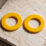 10 Resin Round Pendant Yellow 50 mm
