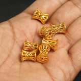 12x10mm Brass Damru Golden Beads