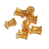 12x10mm Brass Damru Golden Beads