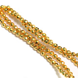 8mm Brass Faceted Round Golden Beads