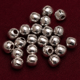 100 Pcs, 4mm Brass Round Beads Silver