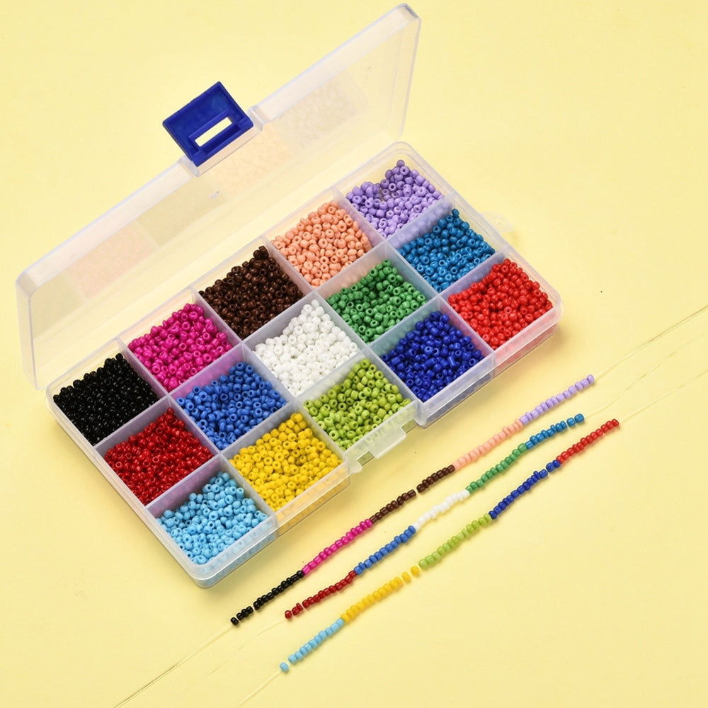 6/0 Glass Round Seed Beads Mixed Color with Elastic Crystal Thread