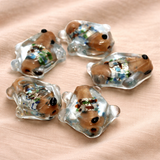 20 Pcs, 20mm Silver Foil Fish Beads