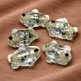 20 Pcs, 20mm Silver Foil Fish Beads