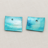 25 Pcs, 25x22mm Turquoise Single Hole Square Shell Beads