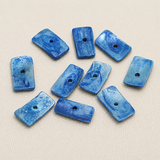 50 Pcs, 19x9mm Blue Rectangle Shell Beads