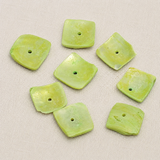 50 Pcs, 15x15mm Parrot Green Square Shell Beads