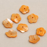 25 Pcs, 26mm Orange Single Hole Flower Shell Beads