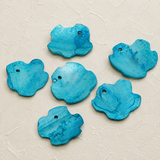 25 Pcs, 25mm Turquoise Single Hole Flower Shell Beads