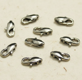 10 Pcs, 11x5mm Lobster Claw Clasp Silver