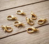 10 Pcs, 20mm Gold Finish Lobster Clasps