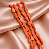2 Strings Semiprecious Howlite Flat Drop Beads 9x6mm