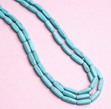 2 Strings Semiprecious Howlite Beads 13x4mm