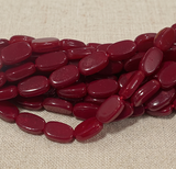 14x8mm Oval Jade Stone Beads Red