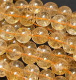 5mm Round Citrine Stone Beads Golden