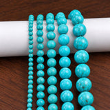 1 String 4-12mm Turquoise Howlite Round Beads