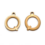 5 Pcs, 12.5x9mm Letter Q Stainless Steel Alphabet Charms Antique Bronze