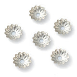 100 Pcs, 304 Stainless Steel Bead Caps, Multi-Petal, Flower, 5.7x1.4mm