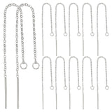 4 Pcs 304 Stainless Steel Earring Findings, Ear Threads Steel Color, 90~94x1.2mm