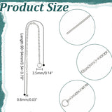 4 Pcs 304 Stainless Steel Earring Findings, Ear Threads Steel Color, 90~94x1.2mm