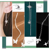 4 Pcs 304 Stainless Steel Earring Findings, Ear Threads Steel Color, 90~94x1.2mm