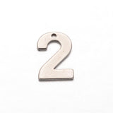 11x7.5mm Stainless Steel Number 2 Charms