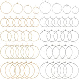 160 Pcs 8 Style 316 Surgical Stainless Steel Wine Glass Charms Rings, Hoop Earring DIY Material for Hoop Earrings, Golden & Steel Color, 20~35x20~30x0.7mm
