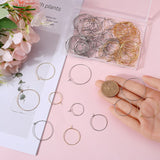 160 Pcs 8 Style 316 Surgical Stainless Steel Wine Glass Charms Rings, Hoop Earring DIY Material for Hoop Earrings, Golden & Steel Color, 20~35x20~30x0.7mm