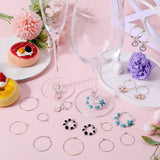 160 Pcs 8 Style 316 Surgical Stainless Steel Wine Glass Charms Rings, Hoop Earring DIY Material for Hoop Earrings, Golden & Steel Color, 20~35x20~30x0.7mm