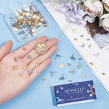 20 Pcs  2 Color Flat Round 304 Stainless Steel Stud Earring , with Loops and 10 Pairs Ear Nuts, Golden & Steel Color, 10.5~12x8mm