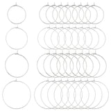 1 Set 316 Surgical Stainless Steel Hoop Earrings Findings, Wine Glass Charms Findings, 20mm/25mm/30mm/40mm