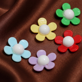 50 Pcs Assorted Color Acrylic Flower Beads 1 Inch