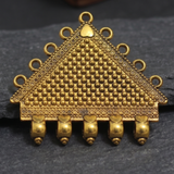 5 Pcs Metal Pendant Triangle Shape Golden