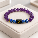 Aquarius Amethyst & Blue Stone Zodiac Bracelet