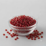 50gm 4/0 Preciosa Bright Red Gold-Lined Seed Beads