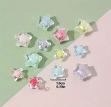 100 Pcs, 10mm Transparent Star Acrylic Beads Assorted Color