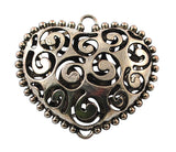 Antique Silver Filigree Heart Pendant