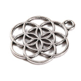 12 Pcs Tibetan Style Alloy Chinese Knot Pendants, Antique Silver