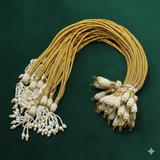 4 Pcs Zari Necklace Backrope Dori white