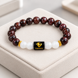 Capricorn Garnet & White Stone Bracelet